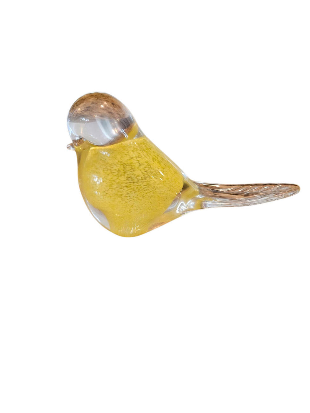 Yellow Murano Like Glass Bird Figurine 5.5"X3.25"
